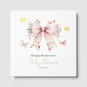 Coquette rose floral Bow Baby shower livre d'invit (Recto)