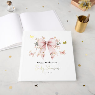 Coquette rose floral Bow Baby shower livre d'invit