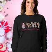 Coquette rose Icônes de Noël Sweatshirt