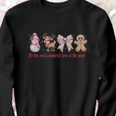 Coquette rose Icônes de Noël Sweatshirt