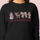 Coquette rose Icônes de Noël Sweatshirt