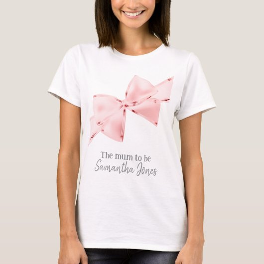 Coquette Rose Mère Bow Pour Être T-shirt (Devant)