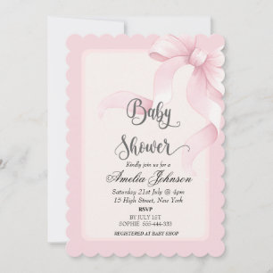 Coquette rose pâle et brune Invitation
