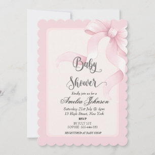 Coquette rose pâle et brune Invitation