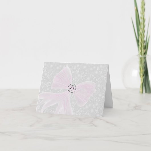 Coquette rose rubans transparents Merci (Devant)