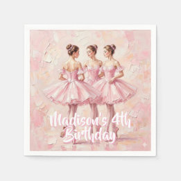 coquette roze ballerina verjaardag servet