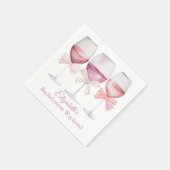 Coquette Roze Bogen en wijn Bachelorette Servet (Hoek)
