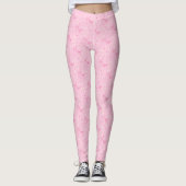 Coquette Roze Bogen Hand getrokken patroon Leggings (Voorkant)