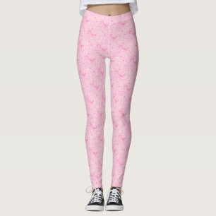 Coquette Roze Bogen Hand getrokken patroon Leggings