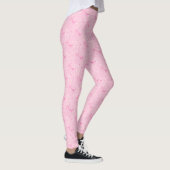 Coquette Roze Bogen Hand getrokken patroon Leggings (Rechts)