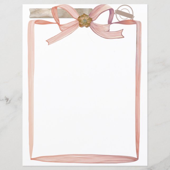 Coquette Roze Bogen Scrapbooking en Journaling (Voorkant)