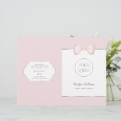 Coquette roze boog diensten menu brochure (Staand voorkant)