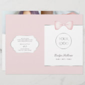Coquette roze boog diensten menu brochure (Voorkant / Achterkant)