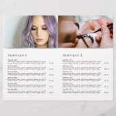 Coquette roze boog diensten menu brochure (Achterkant)