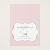 Coquette roze boog ketting display kaart (Achterkant)