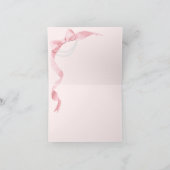 Coquette Roze Boog & Parels Modern Vrijgezellenfee Bedankkaart (Binnen)