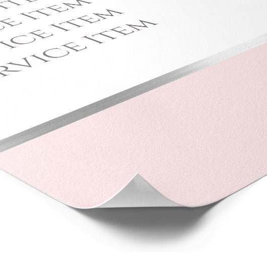 Coquette roze boog prijslijst poster (Hoek)