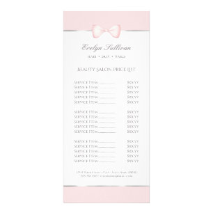 Coquette roze boog prijslijst rack kaart