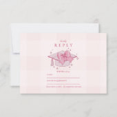 Coquette Roze Bow Afstuderen RSVP Kaartje (Voorkant)