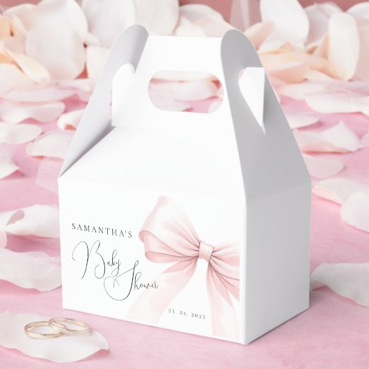 Coquette Roze Bow Baby shower Favoriete Tassen Bedankdoosjes (Huwelijk)
