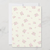 Coquette Roze Bow Baby shower Invitation Kaart (Achterkant)