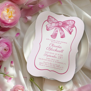 Coquette Roze Bow Baby shower Kaart