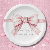 Coquette Roze Bow Baby shower Papieren Bordje