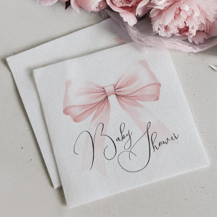 Coquette Roze Bow Baby shower Servet
