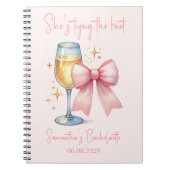 Coquette Roze Bow Bachelorette Party Notitieboek (Voorkant)