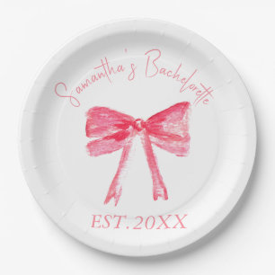 Coquette Roze Bow Bachelorette Party Papieren Bordje