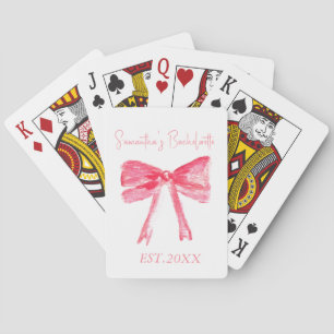 Coquette Roze Bow Bachelorette Party Pokerkaarten