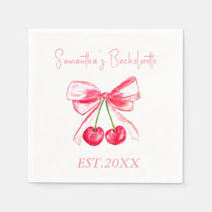 Coquette Roze Bow Bachelorette Party Servet