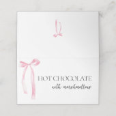 Coquette Roze Bow Buffet Eten Label (Buitenkant ongevouwen)