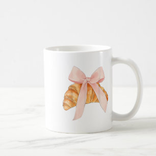 Coquette Roze Bow Croissant Schattige Bakken Baker Koffiemok