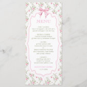 Coquette Roze Bow Elegant Baby shower Menu (Voorkant)
