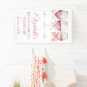 Coquette Roze Bow en wijn Bachelorette Banner (Insitu)
