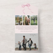 Coquette Roze Bow Foto Drievouw Alles in Een Kaart (Binnen)