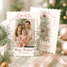 Coquette Roze Bow Foto Kerstmis