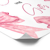 Coquette Roze Bow kaarten geschenken vrijgezellenf Poster (Hoek)