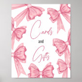 Coquette Roze Bow kaarten geschenken vrijgezellenf Poster (Voorkant)