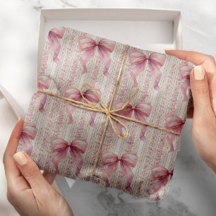  Coquette Roze Bow Love Shack Verjaardag Cadeaupapier