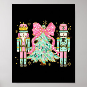 Coquette Roze Bow Notenkraker Kerstboom Preppy Poster