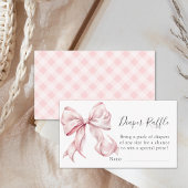 Coquette Roze Bow Parels Baby shower Luier Raffle Informatiekaartje