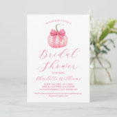 Coquette Roze Bow Pompoen Halloween Vrijgezellenfe Kaart (Staand voorkant)