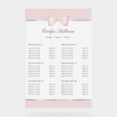 Coquette Roze Bow prijslijst Acryl Bord (Voorkant)