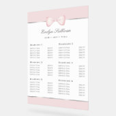 Coquette Roze Bow prijslijst Acryl Bord (Hoek)