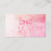 Coquette Roze Bow Retro Meisje Baby shower Luier Informatiekaartje (Achterkant)
