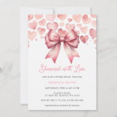 Coquette Roze Bow Valentijnsdag Vrijgezellenfeest Kaart (Voorkant)