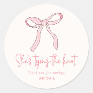 Coquette Roze Bow Vrijgezellenfeest Favoriet Ronde Sticker