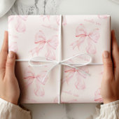 Coquette Roze Bow Wrapping Paper Cadeaupapier
